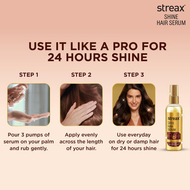 Streax Hair Serum 115ml, Vitalized with Walnut Oil, For Hair Smoothening & Shine. Hair Serum for dry, frizzy hair for men and women